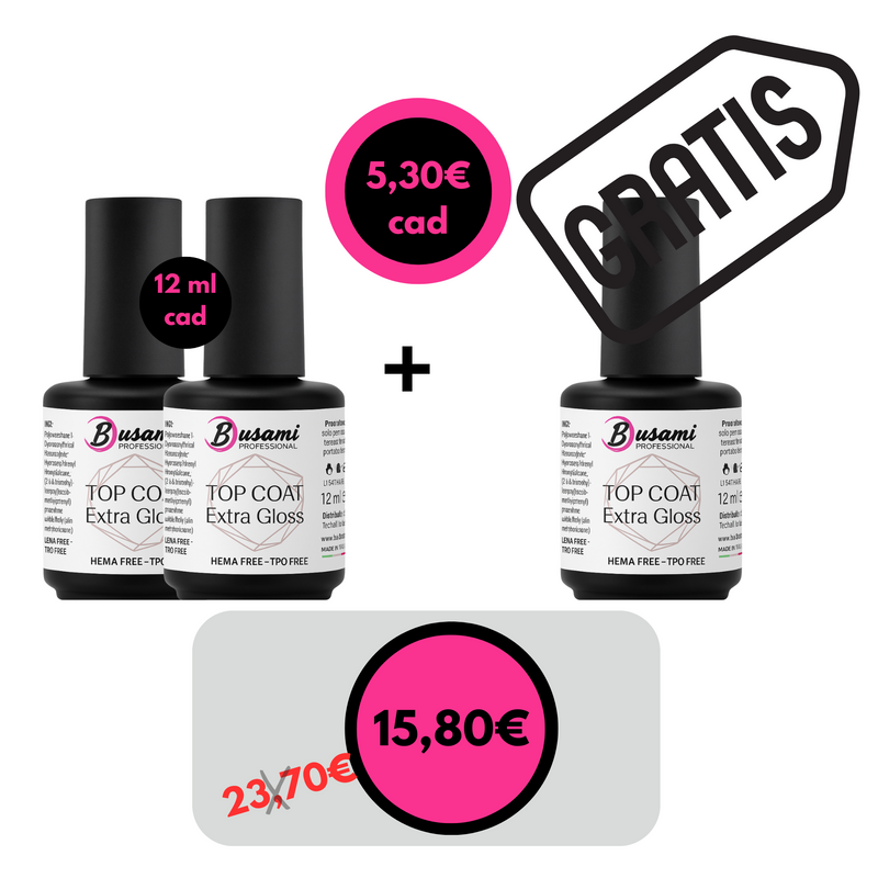 B.USAMI NAILS PROFESSIONAL - top coat effetto extra gloss senza dispersione 12 ml 3 x 2