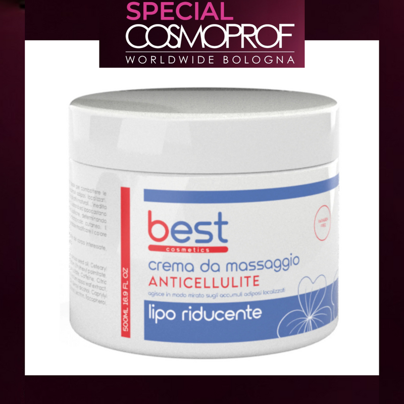 BEST COSMETICS - Crema da massaggio lipo riducente anticellulite vaso 500 ml