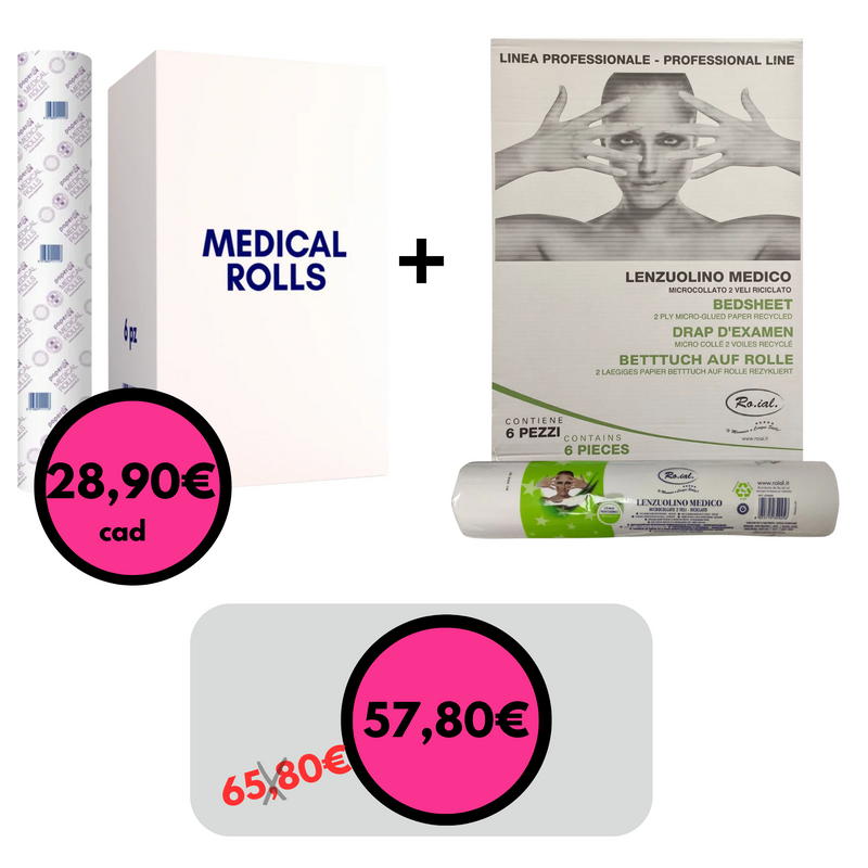 KOMBO ROTOLI LETTINO - 1 medical roll + 1 live green
