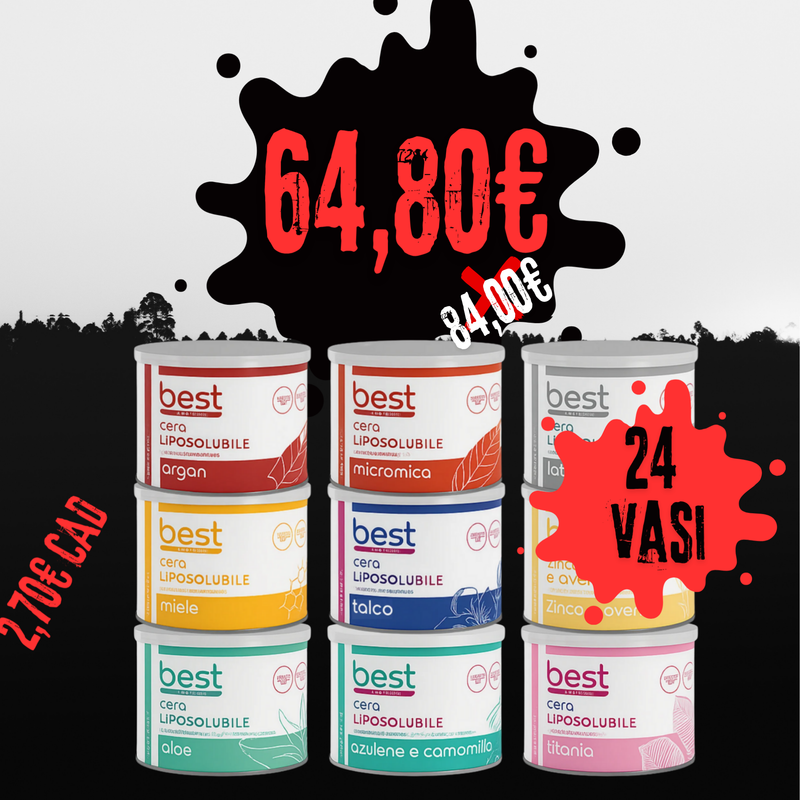 BEST COSMETICS - cera liposolubile vaso 400 ml cartone 24 vasi