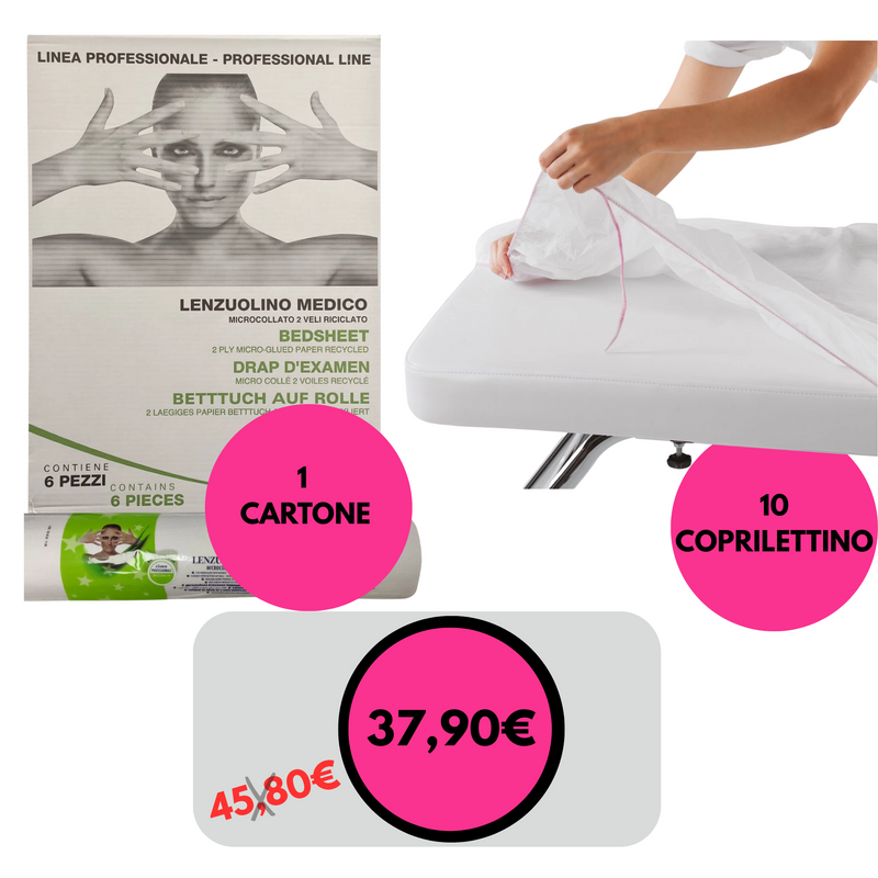RO.IAL - live green lenzuolino carta lettino cartone X 6 pezzi  + 10 coprilettino