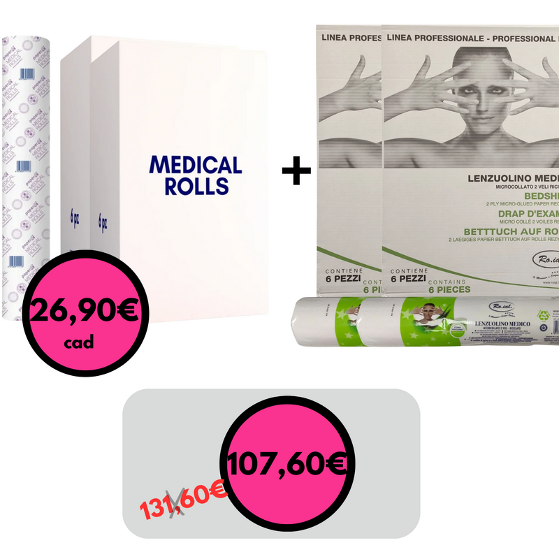 KOMBO ROTOLI LETTINO - 2 medical roll + 2 live green