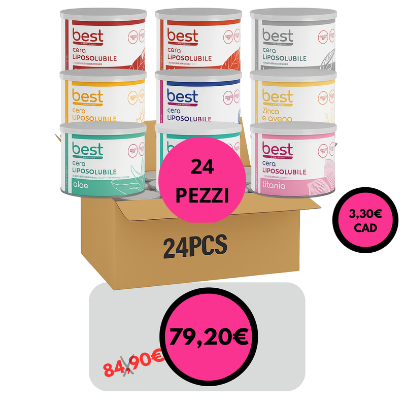 BEST COSMETICS - cera liposolubile vaso 400 ml cartone 24 vasi
