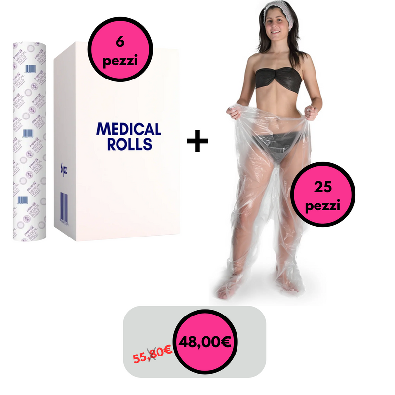 PROMO CABINA - 1 cartone medical roll + pantaloni pressoterapia 25 pezzi