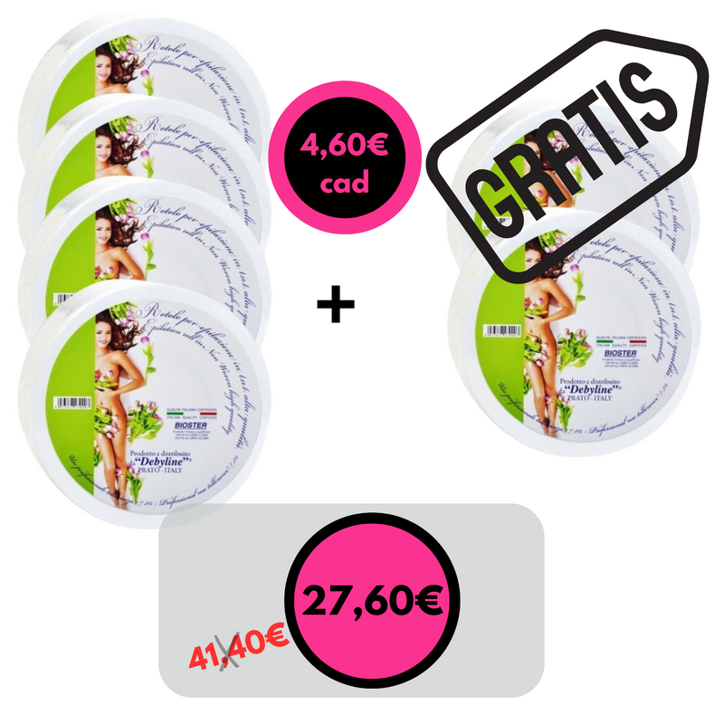 DEBYLINE - rotolo epilazione pretagliato bianco 6 PZ 4 + 2 GRATIS