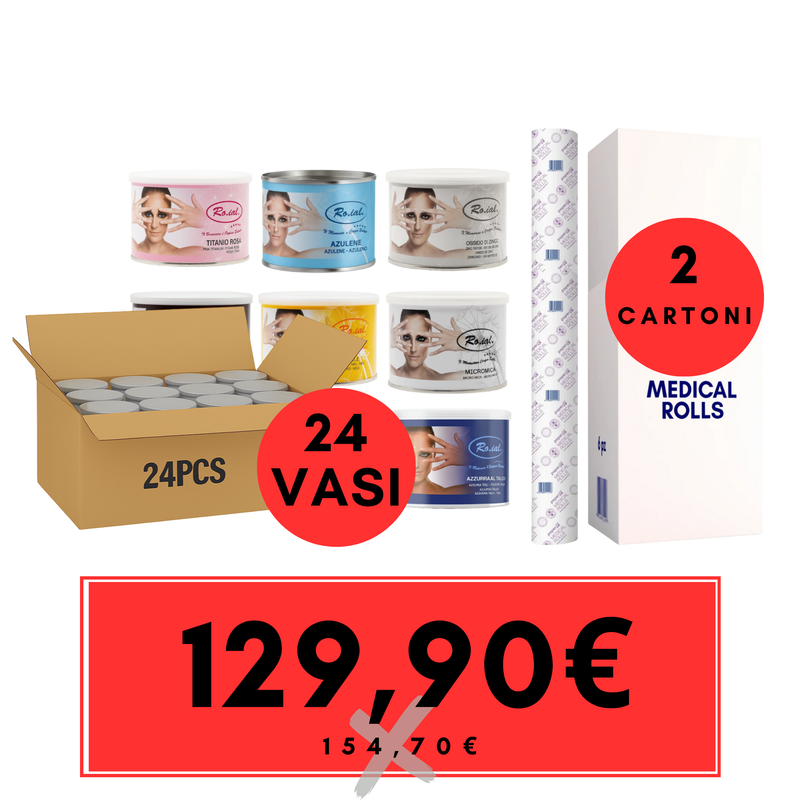 PROMO EPILAZIONE - 24 cere RO.IAL + 2 cartoni MEDICAL ROLL