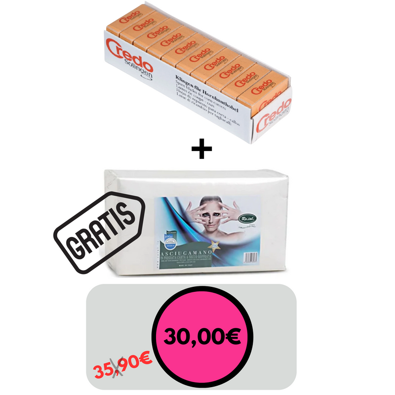 SOLINGEN  - credo lame original 100 lame + RO.IAL asciugamano 1 pacco GRATIS