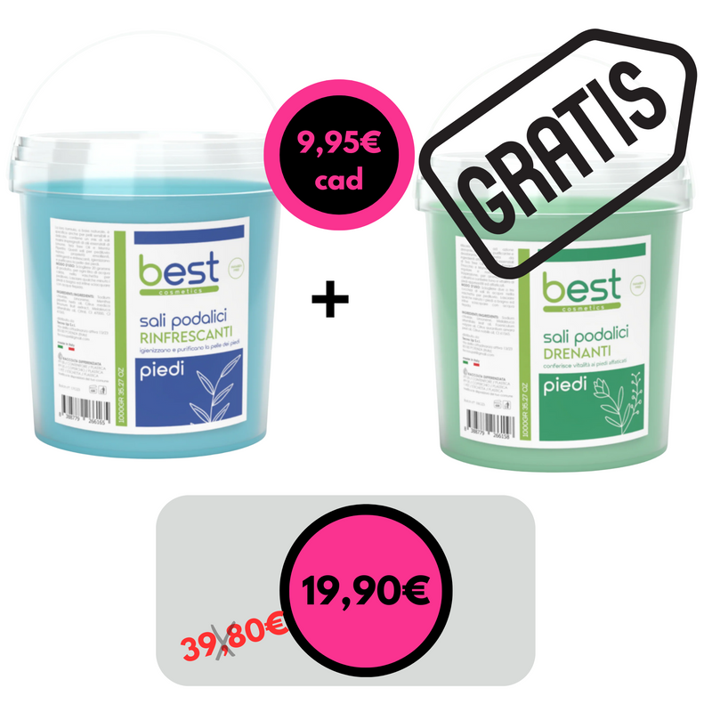 BEST COSMETICS - Sali podalici rinfrescanti /drenantie 1000gr 1 + 1 GRATIS