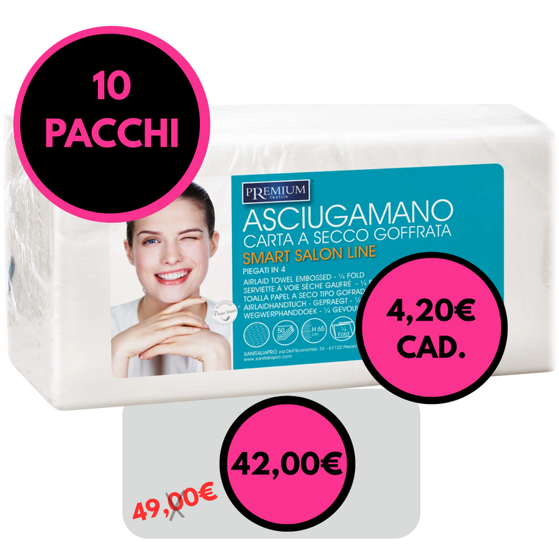 PREMIUM - asciugamano carta goffrata 50 pezzi 10 pacchi
