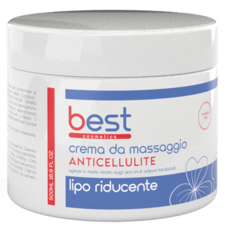 BEST COSMETICS - Crema da massaggio lipo riducente anticellulite vaso 500 ml