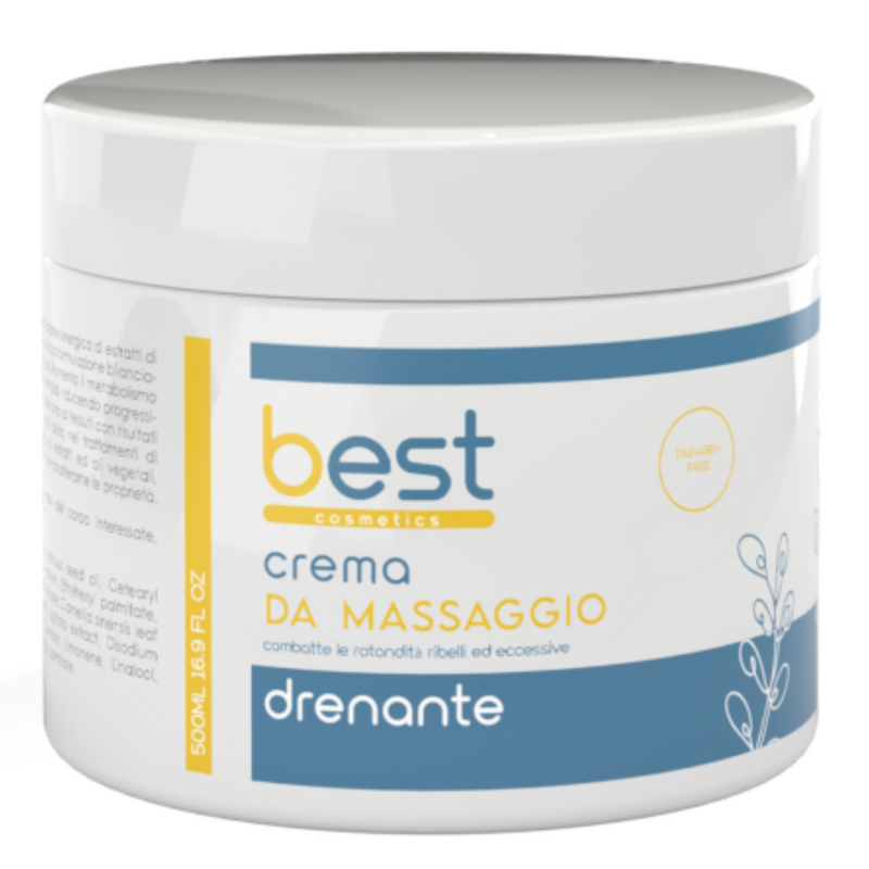 BEST COSMETICS - Crema da massaggio drenante anti cellulite vaso 500 ml