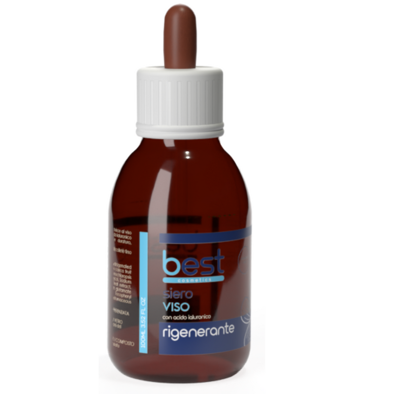 BEST COSMETICS - Rigenerante - Siero viso rigenerante con acido ialuronico vetro 100 ml