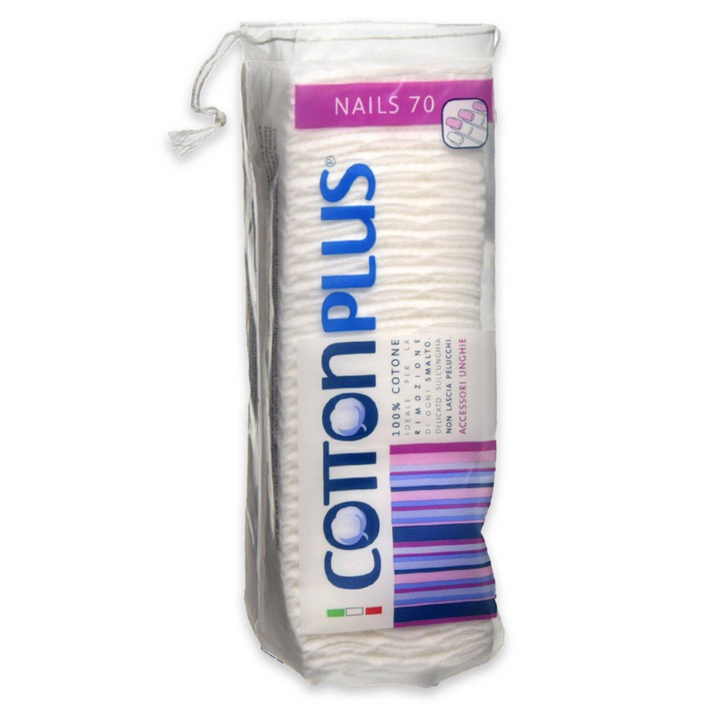 COTTON PLUS - pad nails 100 % cotone 4,5 x 5,5 cm 70 pezzi