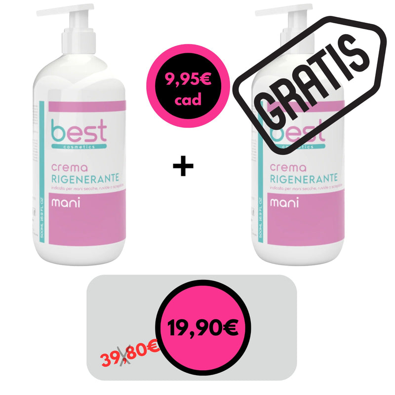 BEST COSMETICS - crema rigenerante mani 500 ml 1 +1 GRATIS