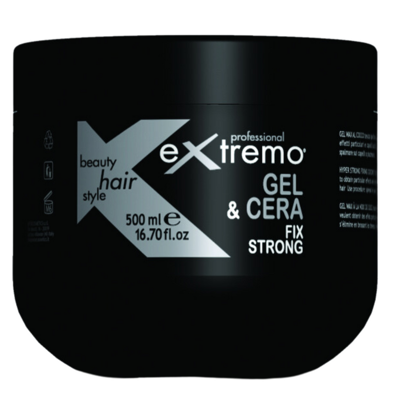 EXTREMO - gel & cera fix strong  Modellante per capelli fissaggio extra forte 500 ml