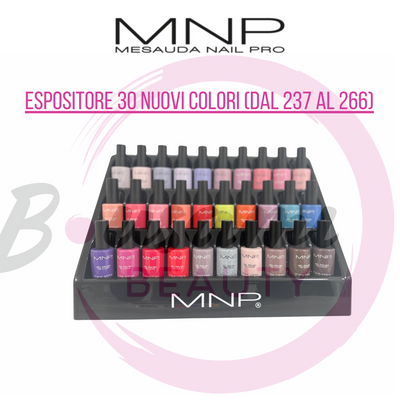 MNP -  semipermanente gel polish MNP 10 ml  NUOVI COLORI 237-266 ESPOSITORE COMPLETO
