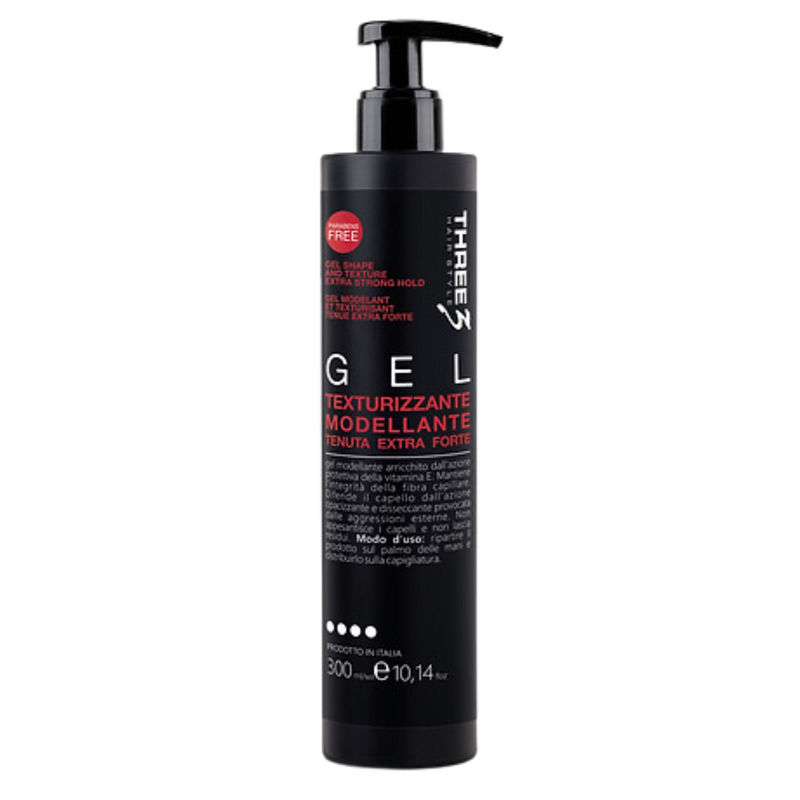 THREE 3 - Gel Texturizzante Modellante tenuta extra forte 300ml