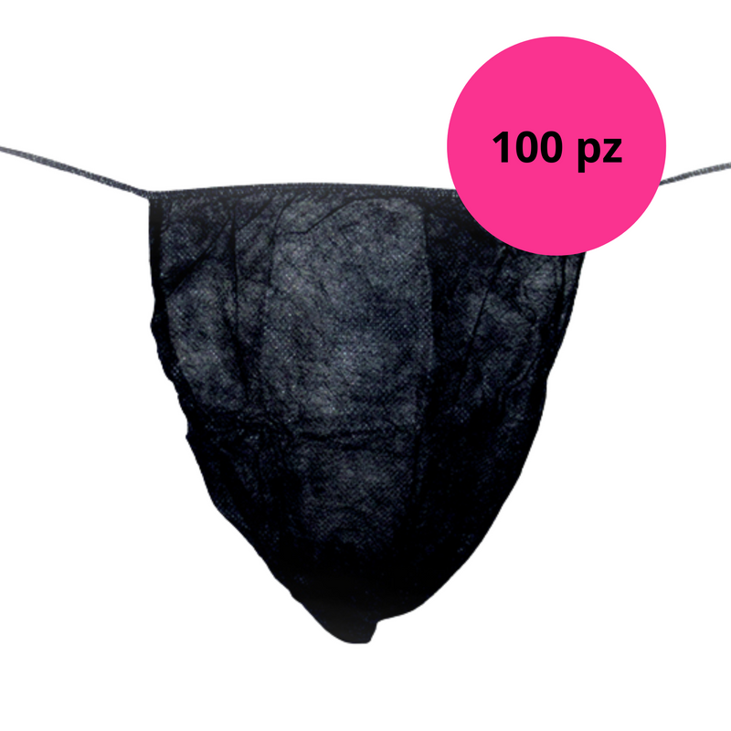 GR SERVICE – Tanga Monouso Uomo in TNT Nero Imbustati Singolarmente | 100 Pezzi