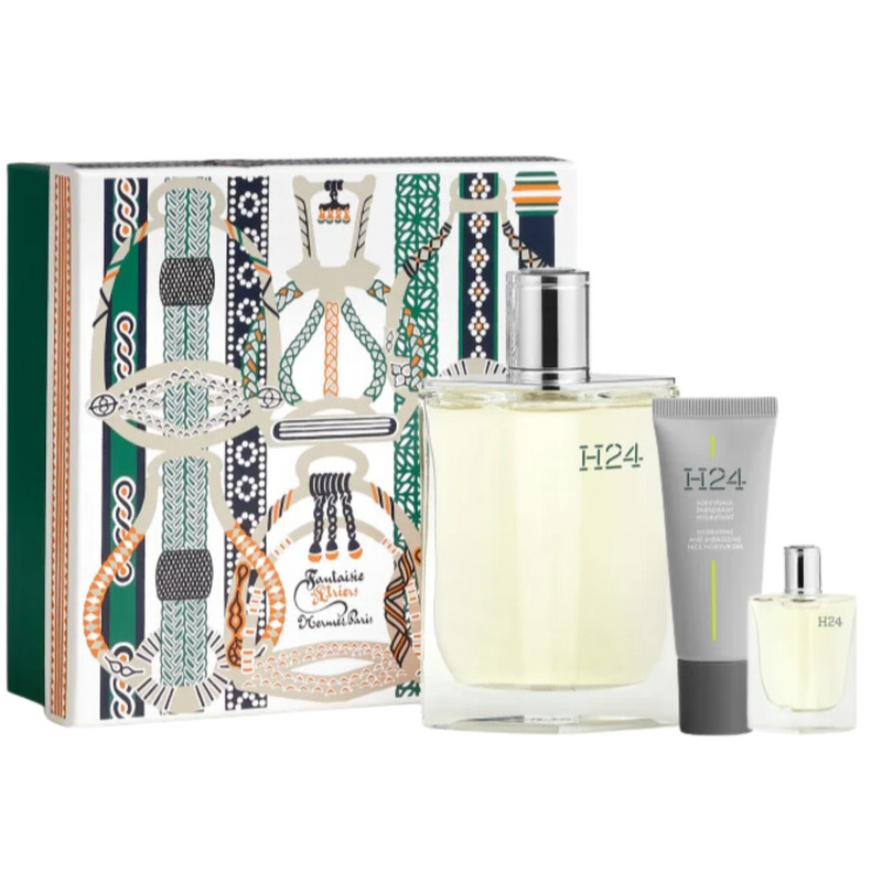 HERMES - H24 – Cofanetto Eau de Toilette 100 ml + Eau de Toilette 5 ml + booster  viso idratante e energizzante 20 ml