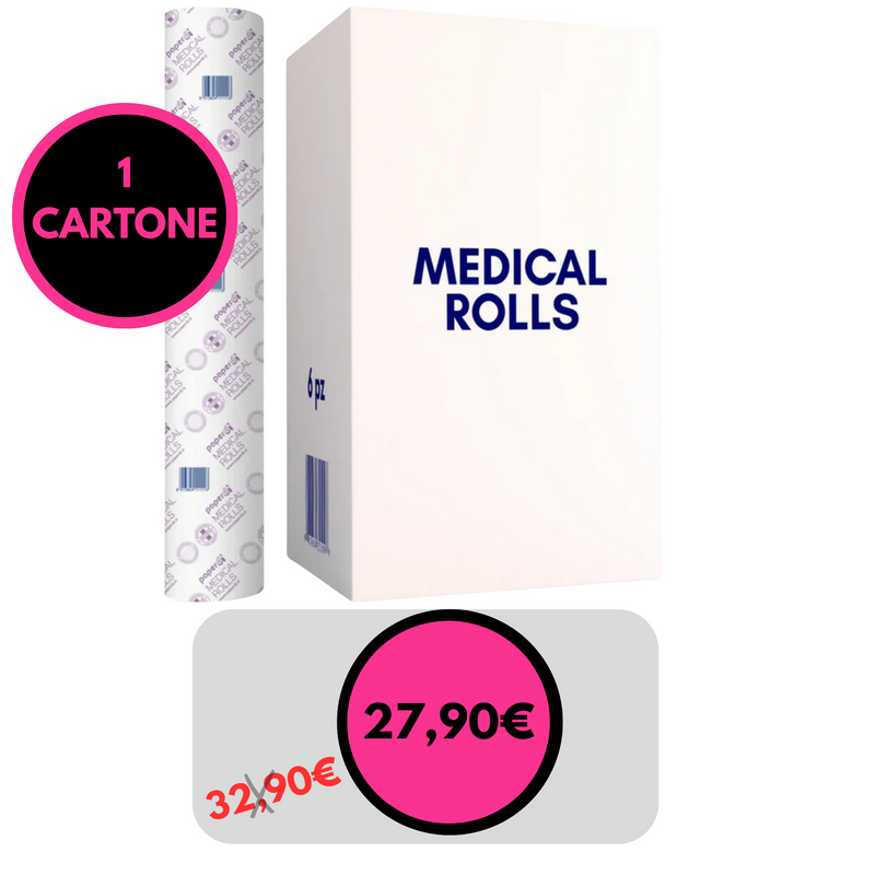 MEDICAL ROLL - lenzuolino carta lettino 1 cartone X 6 pezzi
