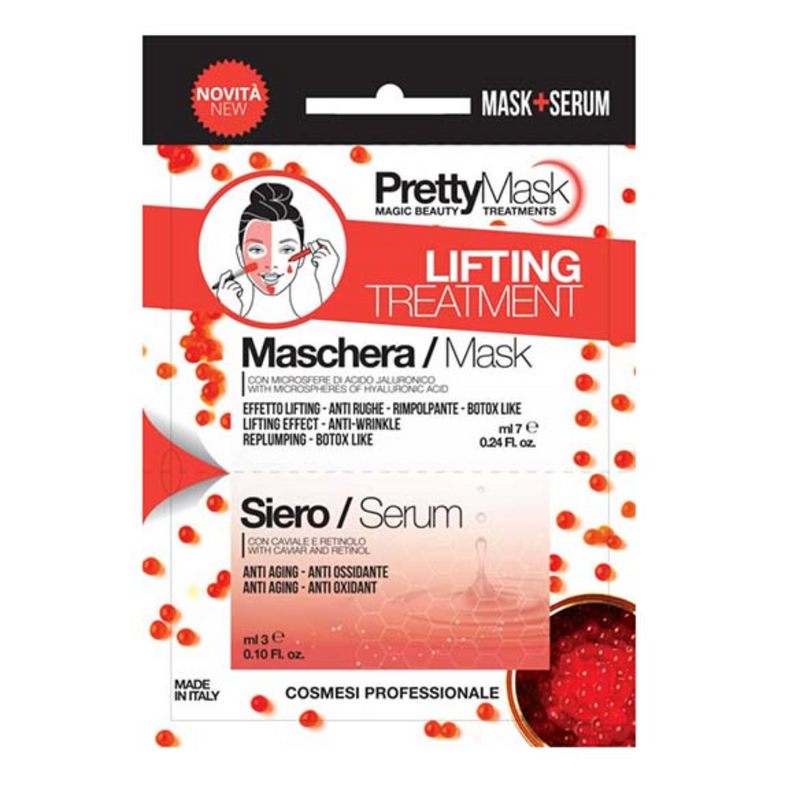 PRETTY LINE - Bustina Bi – Componente Maschera + Siero Effetto Lifting Pretty Mask ml 10 (7ml + 3ml)