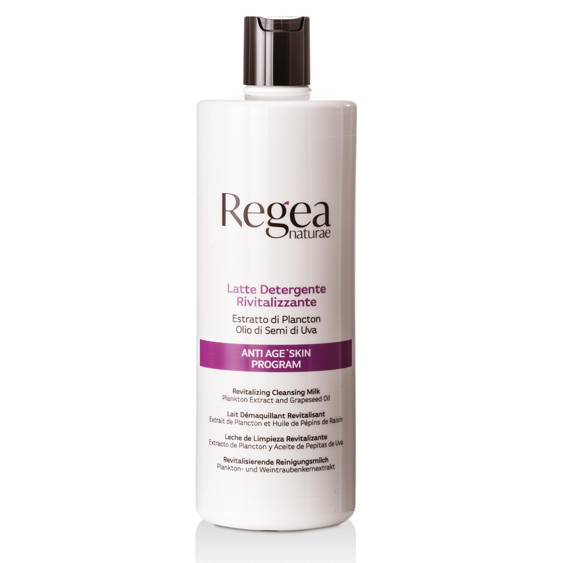 REGEA - Latte detergente rivitalizzante estratto di plancton e olio di semi di uva  500 ml