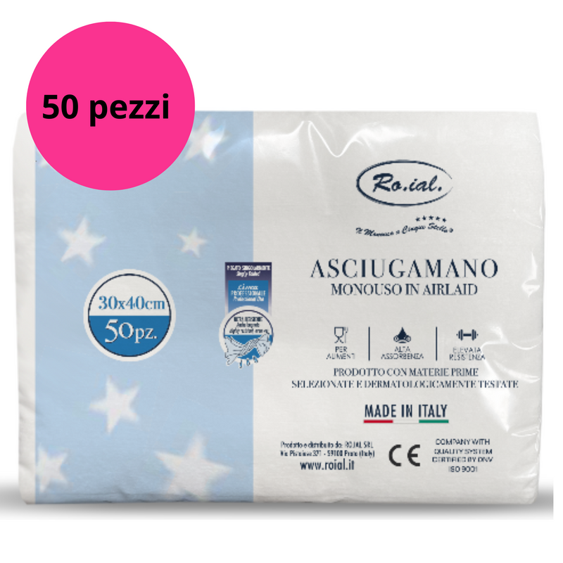 RO.IAL  - asciugamano airland carta goffrata 30x40 50 pezzi