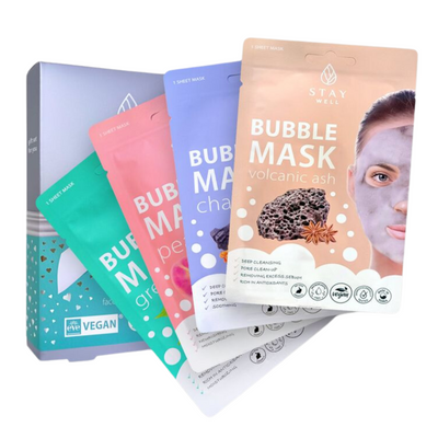 STAY WELL - Bubble mask maschere viso pulizia profonda kit 4 pz