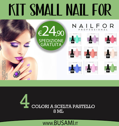 NAIL FOR - Kit pastello 4 colori semipermanenti a scelta  8ml