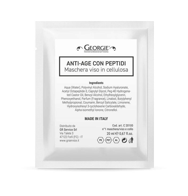 GEORGIE - maschera viso antiage con peptidi Monodose 20ml in pura cellulosa
