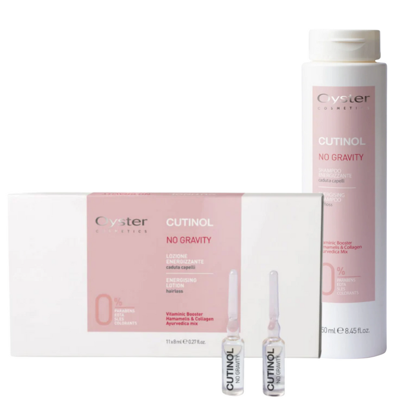 OYSTER -  Kit anticaduta Cutinol No Gravity Shampoo energizzante  anticaduta + lozione 11 x 8 ml