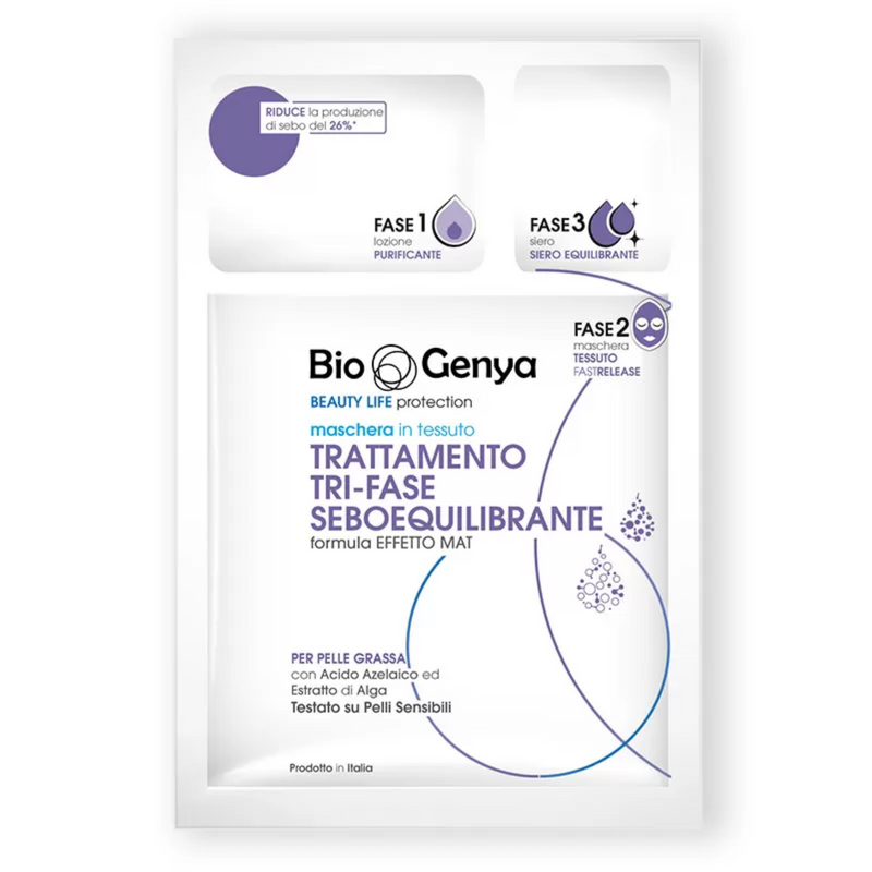 BIOGENYA - Maschera Viso Purificante | Trattamento Tri-Fase Seboequilibrante