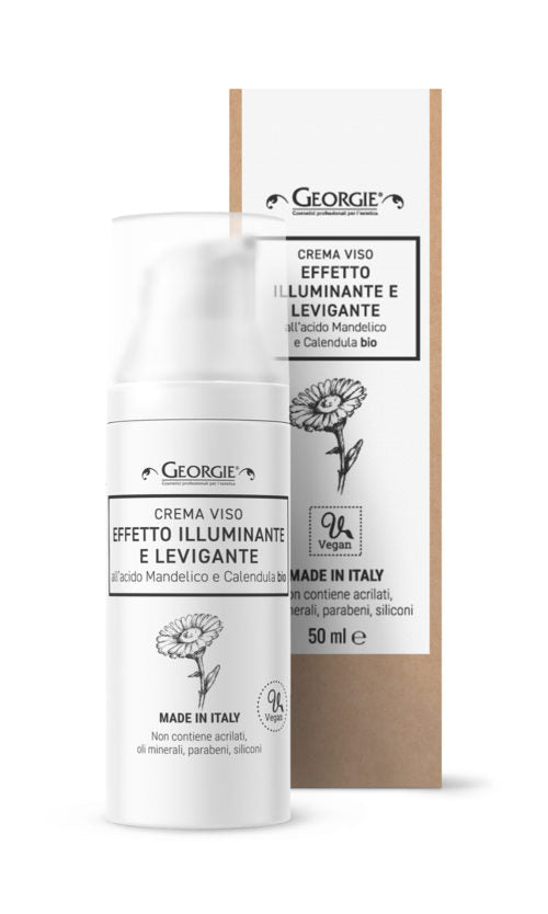 GEORGIE - Crema viso ad effetto illuminante e levigante all’Acido Mandelico e Calendula Bio 50 ml