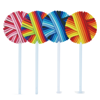 PERFECT BEAUTY - espositore lollipops colors 24 pezzi x 24 elastici per capelli cad.