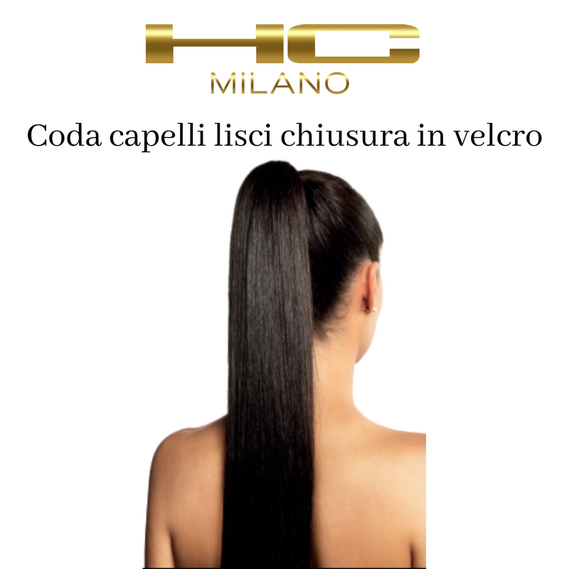 HC MILANO - Coda capelli lisci chiusura velcro Alissa