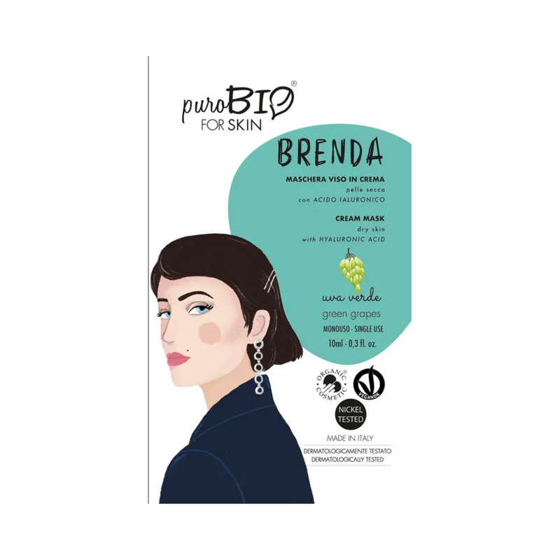 PURO BIO - Brenda Maschera viso in crema per Pelle Secca con Acido Ialuronico