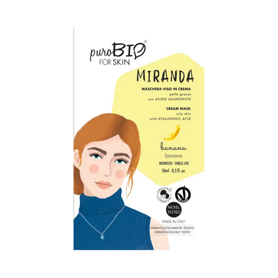 PURO BIO - Miranda maschera viso in crema per Pelle Grassa con Acido Ialuronico