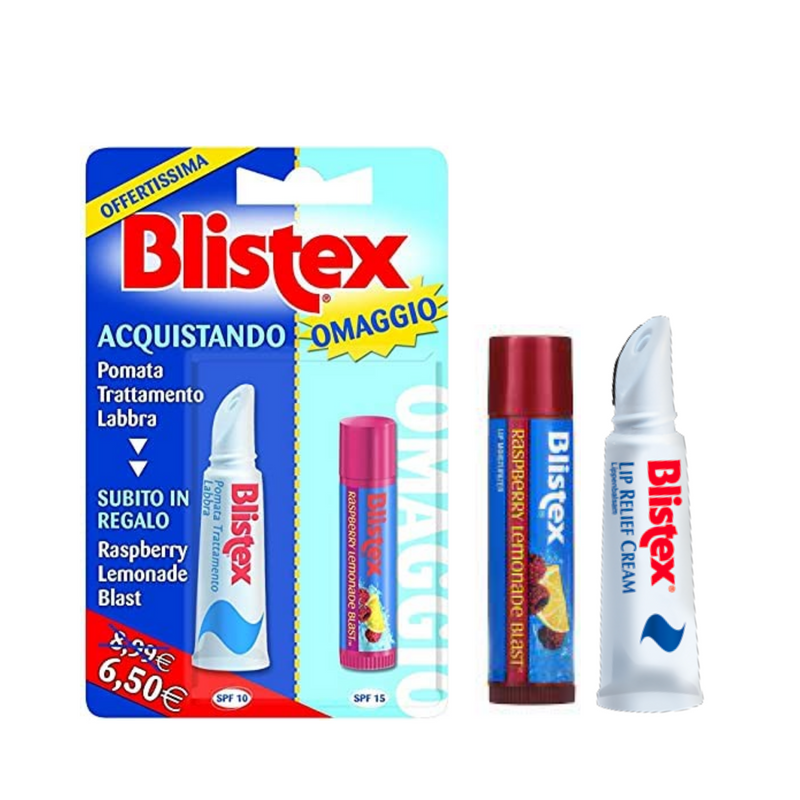 BLISTEX - Pomata trattamento labbra + burro labbra raspberry